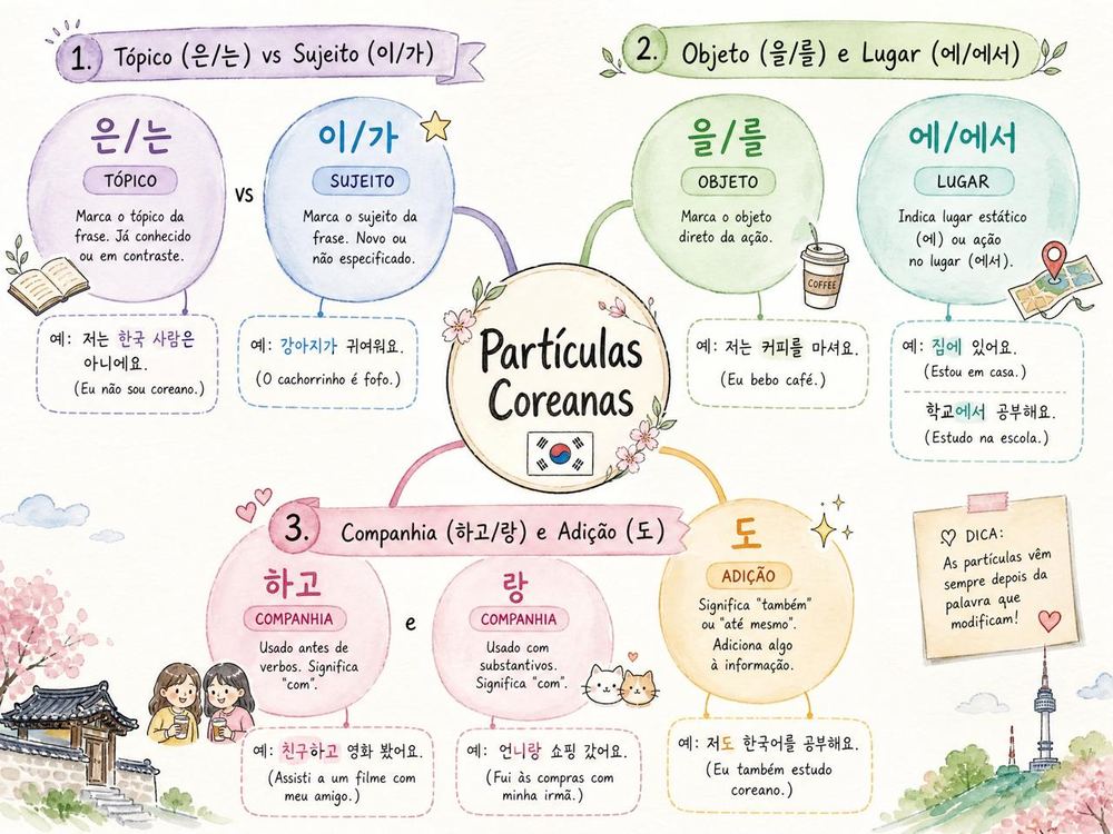 Mapa mental , partículas coreanas